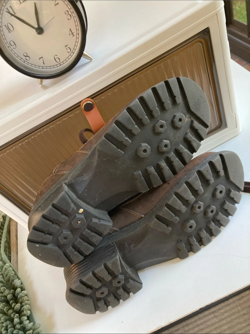 VINTAGE Mudd Nigel Y2K Brown Leather Chunky Lug Sole Platform Shoes Goth Size 8
